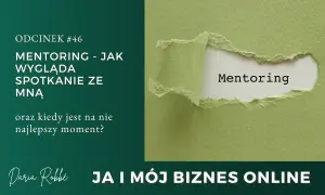 Zielony papier z rozerwanym fragmentem, przez który widać napis "Mentoring".