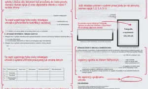 Formularz wniosku o wydanie prawa jazdy z miejscem na zdjęcie 3,5x4,5 cm.