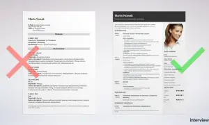 Zdjęcie przedstawia fragment CV Marty Nowak z zaznaczonymi kluczowymi umiejętnościami i oceną znajomości języków.