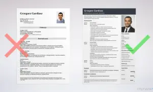 CV Grzegorza Gardiasza z jego zdjęciem, danymi kontaktowymi i doświadczeniem zawodowym.