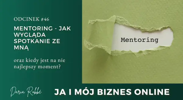 Zielony papier z rozerwanym fragmentem, przez który widać napis "Mentoring".