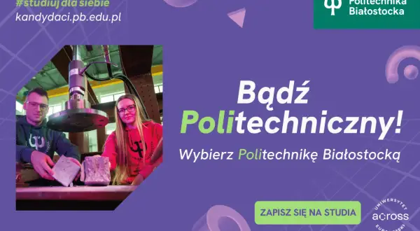 Dwóch studentów w laboratorium trzyma próbki materiałów.