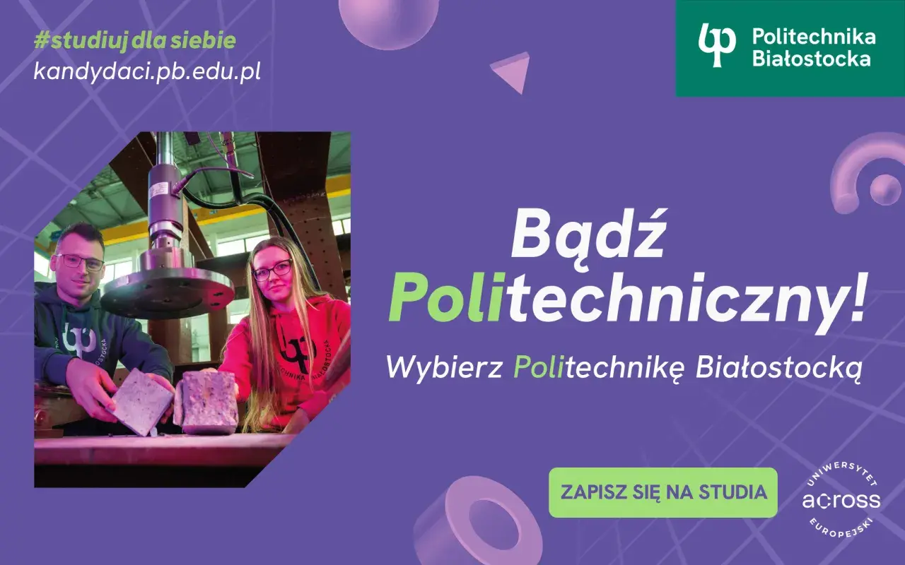 Dwóch studentów w laboratorium trzyma próbki materiałów.